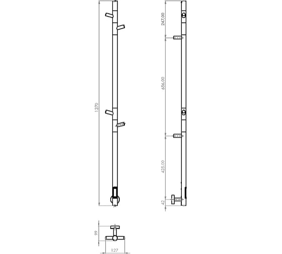 Электрический полотенцесушитель VINCEA 15x140, черный/золото, таймер VTD-1DB1E