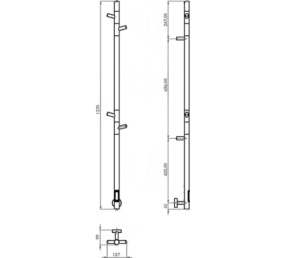 Электрический полотенцесушитель VINCEA 15x140, хром, таймер VTD-1DCE