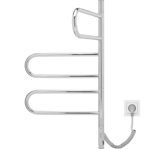 Электрический полотенцесушитель VINCEA 44x80, хром, таймер VTD-1R2CE