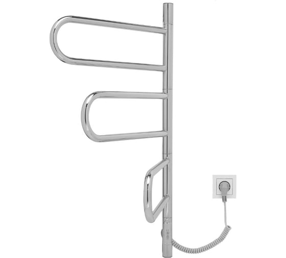 Электрический полотенцесушитель VINCEA 44x80, хром, таймер VTD-1R2CE