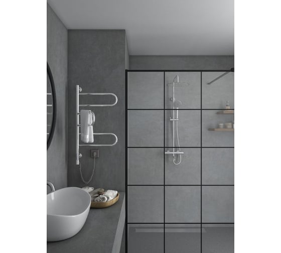 Электрический полотенцесушитель VINCEA 44x80, хром, таймер VTD-1R2CE