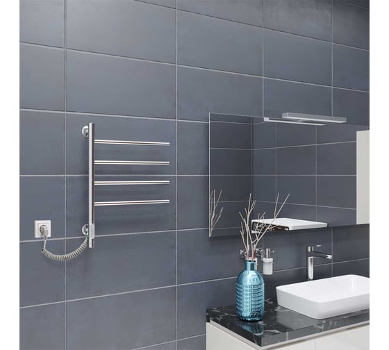 Электрический полотенцесушитель VINCEA 43x60, хром, таймер VTD-1S1CE