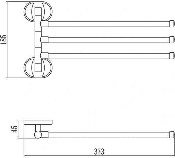 Тройной поворотный держатель полотенец Beroma 37x18.5 см 07823594