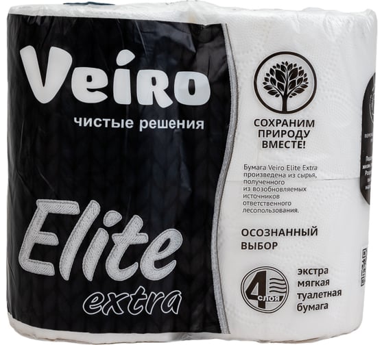 Туалетная бумага VEIRO Linia Classic 4 слоя, 4 рулона 9С44