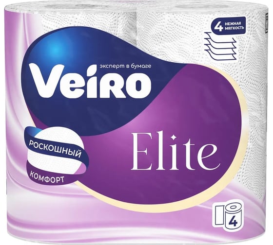 Туалетная бумага VEIRO Linia Classic 4 слоя, 4 рулона 9С44 1