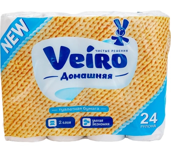 Туалетная ролевая бумага VEIRO Домашняя 24 шт, 1С224