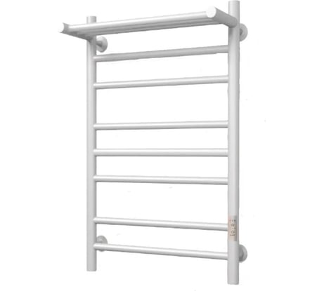 Электрический полотенцесушитель Маргроид с полкой из стали, встроенный диммер, правый ТЭН, В10 80x50см, белый 4690569263433