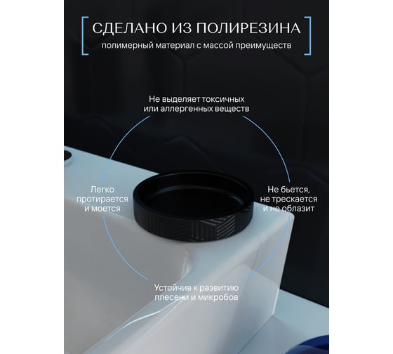 Настольная мыльница FORA delicate black полирезин FOR-DLB036