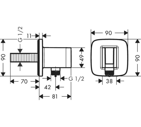 Шланговое подсоединение Hansgrohe Fixfit q 26887000 00000125170
