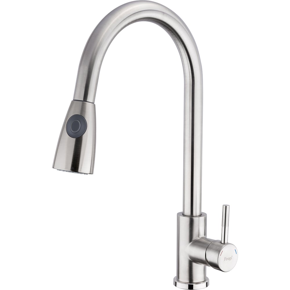 Смеситель для кухни Frap душ 35к f60899-1 нержавеющая сталь, выдвижная ...