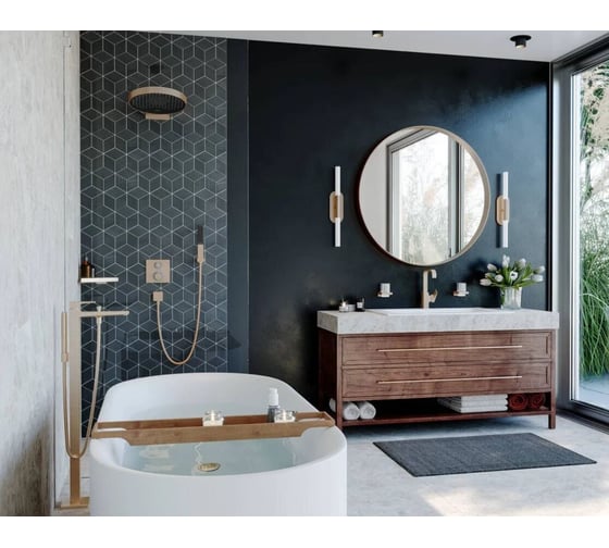 Ручной душ Hansgrohe Rainfinity baton 100 1je шлиф,бронза 26866140 00000087306