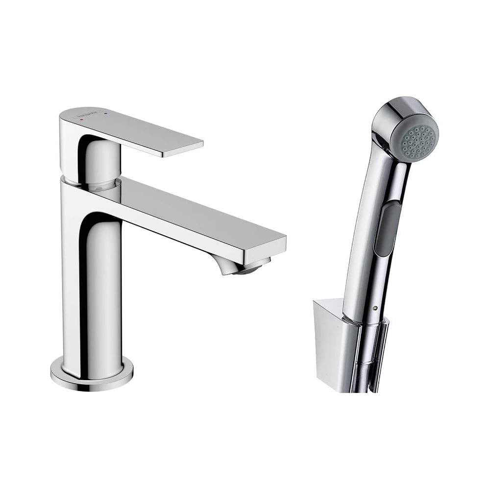 Смеситель для раковины Hansgrohe Rebris e 110 с гигиеническим душем ...