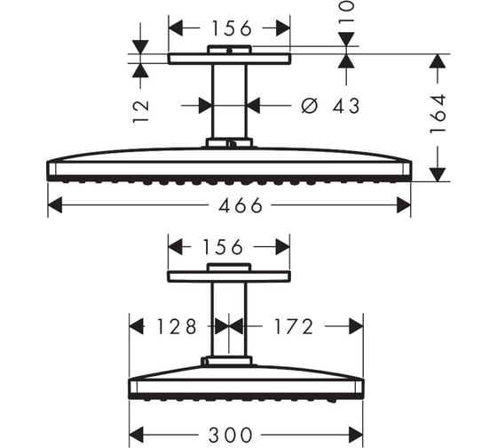 Верхний душ Hansgrohe Rainmaker select 460 2jet 24004400 00000044903