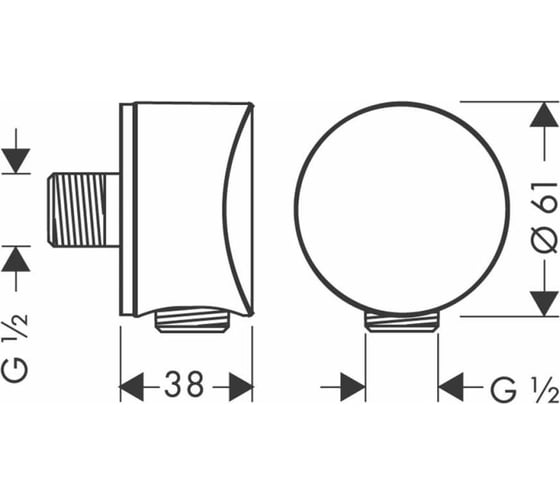 Шланговое подсоединение Hansgrohe Fixfit s шлиф.бронза 26453140 00000089718