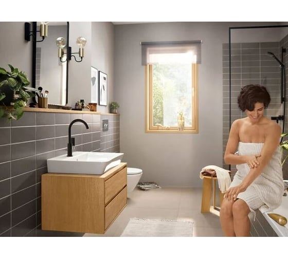 Смеситель для раковины Hansgrohe Rebris e 210 матовый черный 72576670 00000122412