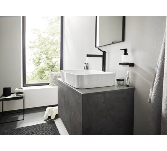 Cмеситель для раковины Hansgrohe Finoris 260, push open, матовый черный 76070670 00000093226