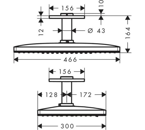 Верхний душ Hansgrohe Rainmaker select 460 3jet белый/хром 24006400 00000044904