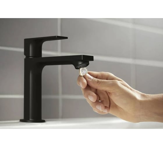Смеситель для раковины Hansgrohe Rebris e 110 матовый черный 72557670 00000122406