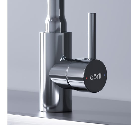 Кухонный смеситель Dorff Logic с гибким изливом, белый D3007633