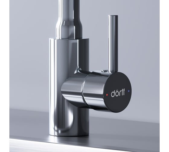 Кухонный смеситель Dorff Logic с гибким изливом, черный D3007622