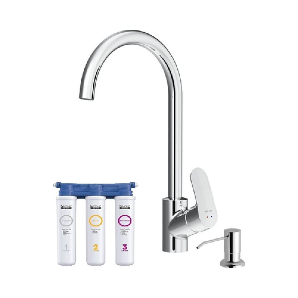 Набор 3в1 AM.PM Like смеситель для кухни с каналом для питьевой воды ...