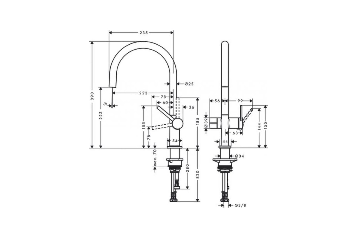 Смеситель для кухни Hansgrohe M54 talis 220 72805000 00000095778 ...
