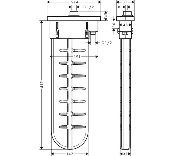 Внешняя часть смесителя для монтажа на край ванны Hansgrohe Rebris e 28020670 00000094516