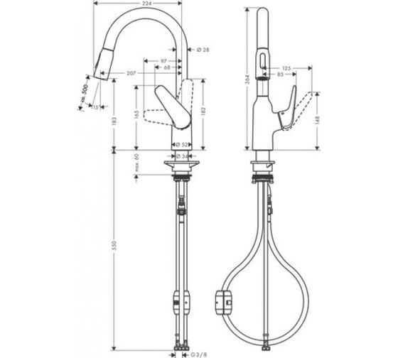 Смеситель для кухни Hansgrohe M42 focus сталь 71801800 00000073262