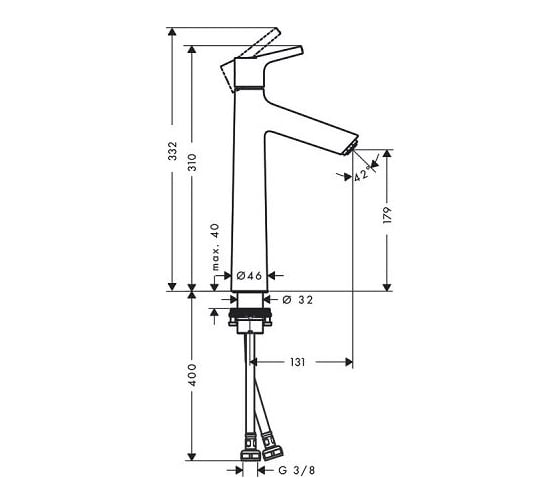Смеситель для раковины Hansgrohe Talis s 190 без донного клапана 72032000 00000047160