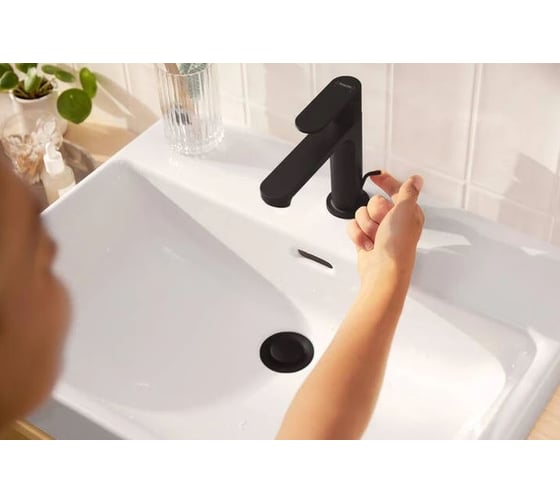 Смеситель для раковины Hansgrohe Rebris e 110, матовый черный 72517670 00000122439
