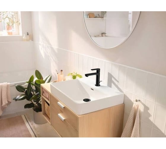 Смеситель для раковины Hansgrohe Rebris e 110, матовый черный 72517670 00000122439