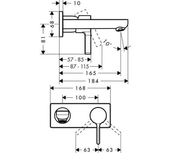 Внешняя часть смесителя для раковины Hansgrohe Metris s 31162000 00000008174