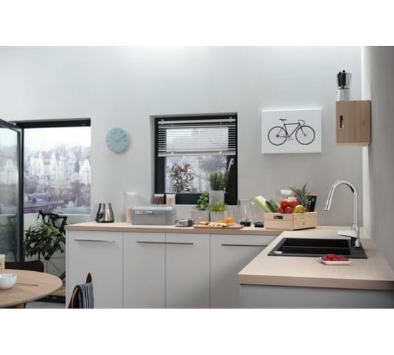 Смеситель для кухни Hansgrohe Focus m42 с вытяжным изливом, сталь 71800800 00000089548