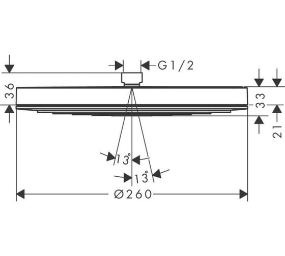 Верхний душ Hansgrohe Pulsify 260 1jet матовый черный 24140670 00000094568