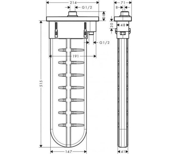 Внешняя часть смесителя для монтажа на край ванны Hansgrohe Rebris e 28010000 00000071861