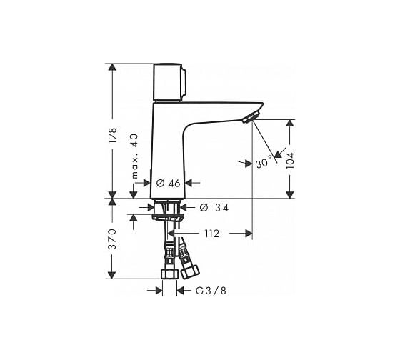 Смеситель для раковины Hansgrohe Talis select e 110 без донного клапана 71751000 00000048160