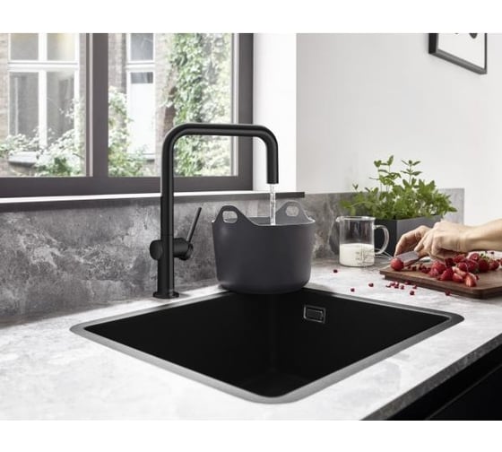 Смеситель для кухни Hansgrohe M54 talis u 220 матовый черный 72806670 00000091065