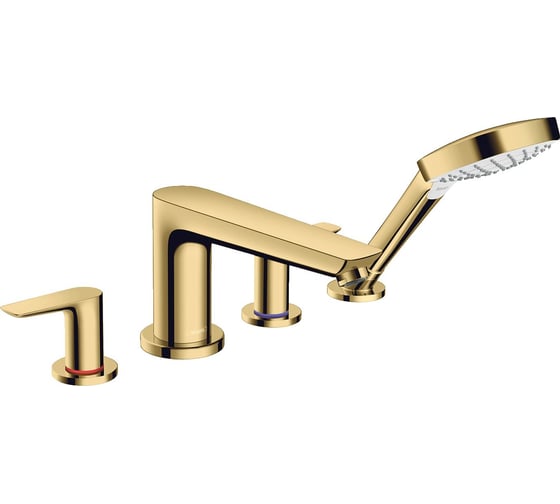 Смеситель для ванны на 4 отверстия Hansgrohe Talis e полир. золото 71748990 00000078908 1
