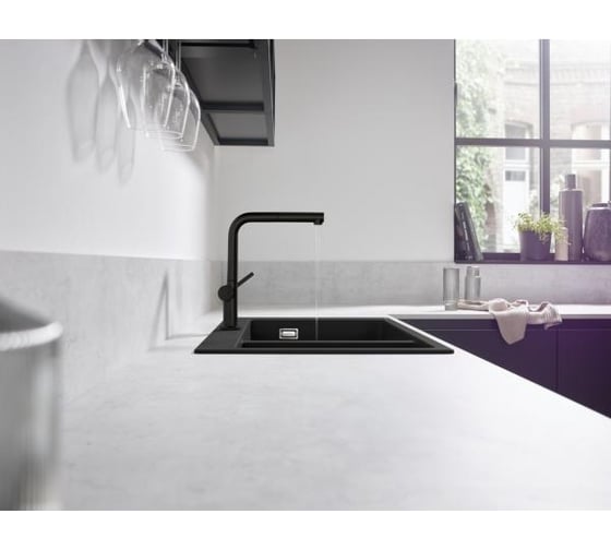 Смеситель для кухни Hansgrohe M54 talis 270 с вытяжным душем, матовый черный 72808670 00000082723