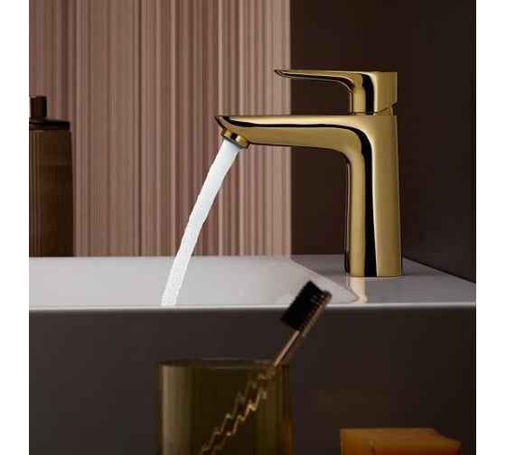 Смеситель для раковины Hansgrohe Talis e 110 без донного клапана, полир.золото 71712990 00000080150