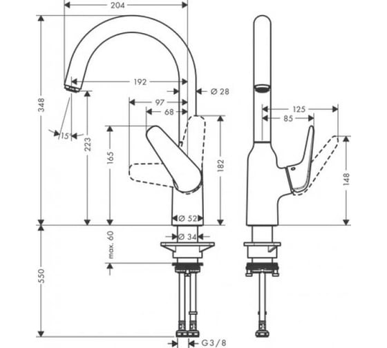 Смеситель для кухни Hansgrohe M42 focus 71802000 00000071857