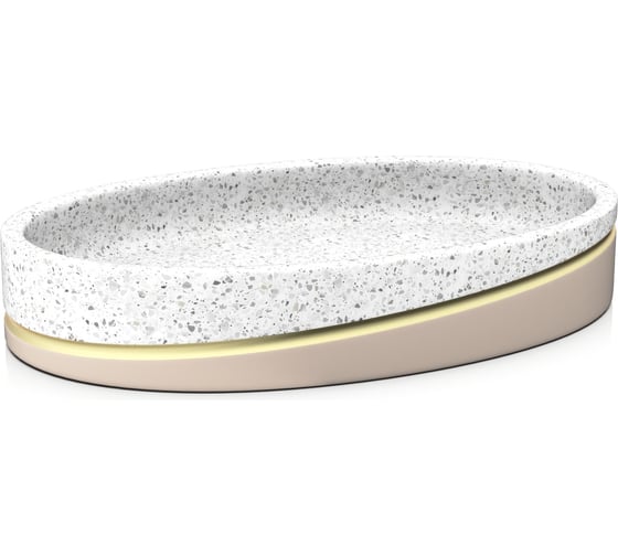 Настольная мыльница FORA terrazzo, полирезин FOR-TRZ036
