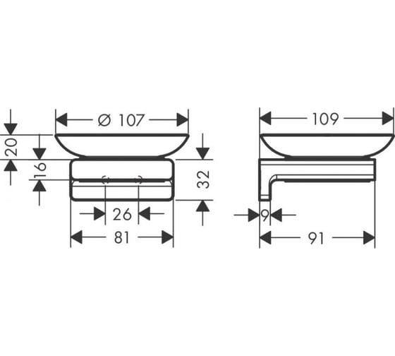 Мыльница Hansgrohe шлифованная бронза 41746140 00000092133