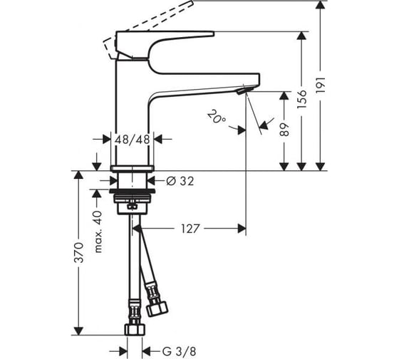 Смеситель для раковины Hansgrohe Metropol 100 шлиф.бронза 32500140 00000079469