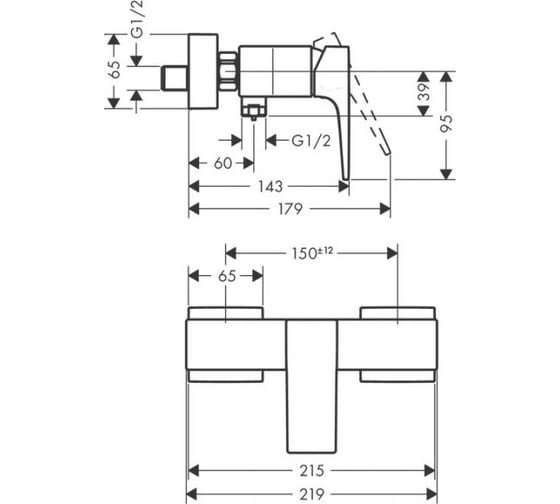 Смеситель для душа Hansgrohe Metropol шлиф.бронза 32560140 00000093227