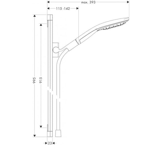 Душевой гарнитур Hansgrohe Raindance select 150 unicas, 90 см 26626000 00000026695