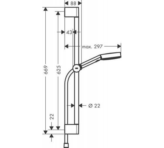 Душевой гарнитур Hansgrohe Pulsify relaxation 105 3jet 65 см 24160000 00000094558