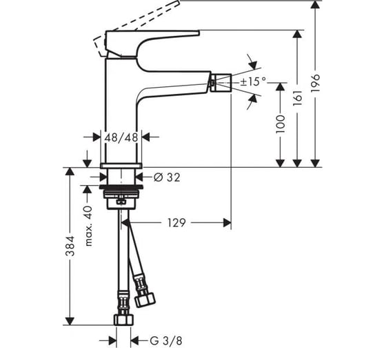 Смеситель для биде Hansgrohe Metropol матовый белый 32520700 00000071079