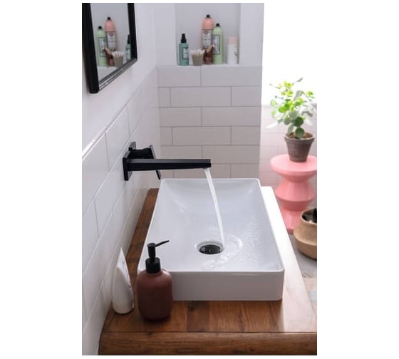 Смеситель для раковины из стены Hansgrohe Metropol матовый черный 32526670 00000071082