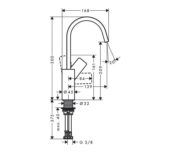 Смеситель для раковины Hansgrohe Vivenis 210 без донного клапана 75032000 00000094154